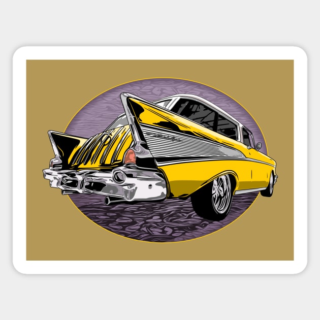 Yellow 57 Chevrolet Nomad Sticker by ZoeysGarage